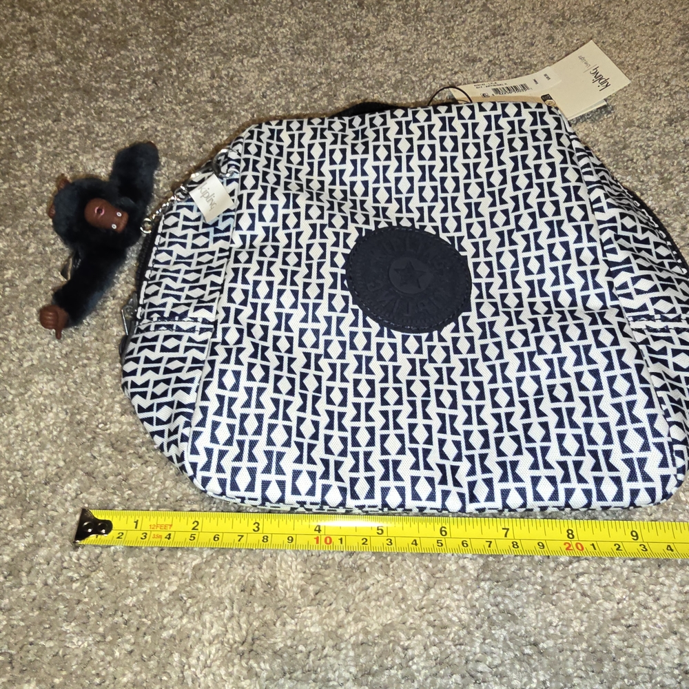 Kipling Navy and White Patterned Lunch Bag